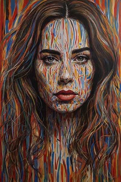 Bunte Dame abstrakt von Art & Soul Creations