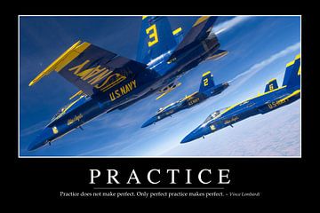 STK107168M-Practice: Inspirational Quote and Motivational Poster by Stocktrek Images