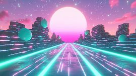 Vaporwave-Autobahn von Franka Poulain