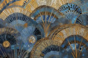 Blau-goldene Fans