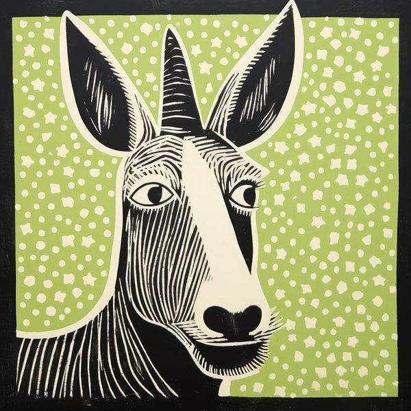 Whimsy Folk Esel Porträt von Aloke Design