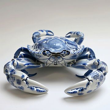 Krab delfts blauw van Bert Nijholt