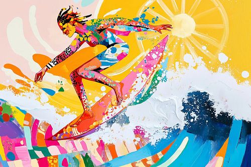 Op de golf van de zomer