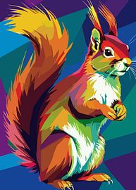 Red Squirrel Pop Art