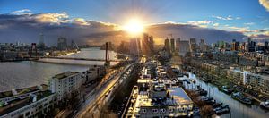 Rotterdam zonsondergang panorama van Dennis van de Water