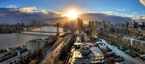 Rotterdam sunset panorama