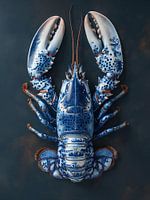 lobster with delft blue coloured armour