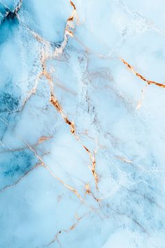 Marbre bleu avec veines dorées sur Poster Art Shop