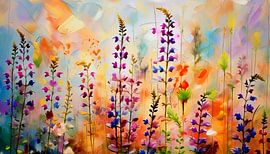 Blühende Rohrkolben (Lythrum) das Gras von Studio Pieternel