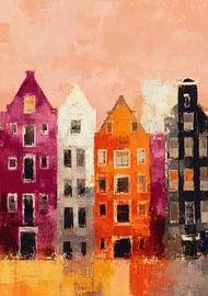 Colourful Amsterdam canal-side houses by Niklas Maximilian
