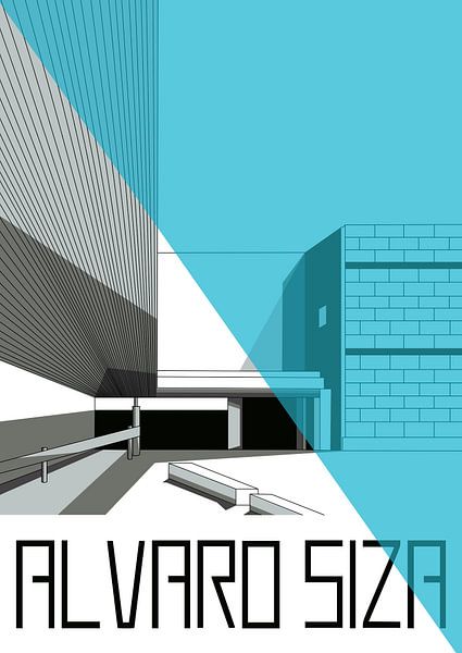 Alvaro Siza 5 - Hellblaues Dreieck von TAAIDesign