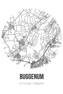 Buggenum (Limburg) | Landkaart | Zwart-wit van Rezona