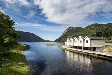 Vissershuisjes aan het Fjord van Peter van Rooij