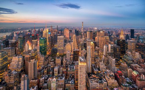 Manhattan vanaf Empire State Building – Iconische Skylinefotografie als Wanddecoratie