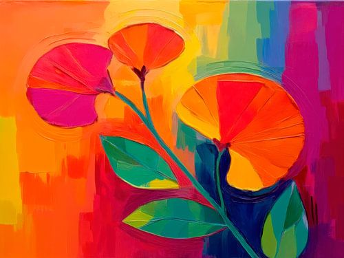 Abstrakte farbenfrohe botanische Kunst: Multicolour Neon