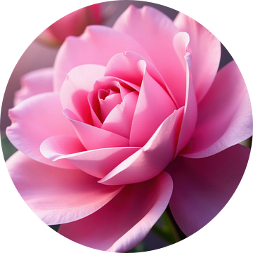 Close-up foto van een roze roos met rozen op de achtergrond van Markus Gann