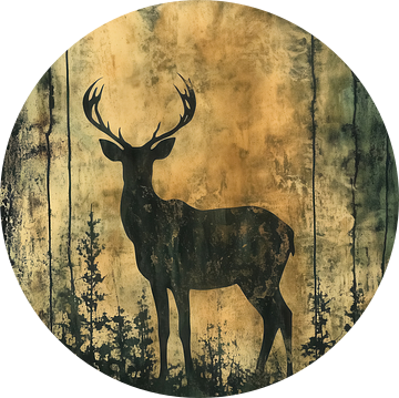 Smaragdgroene Weide: Hert in Gouden Glans