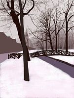 Wilhelminapark Utrecht in the snow