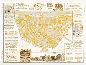 Karten von Amsterdam 1883 Gold