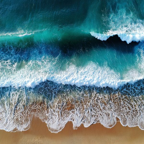 Le sable frappe la mer par Vlindertuin-Art