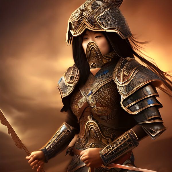 Fantasy Warrior of the Element Fire in Armour by Babetts Bildergalerie