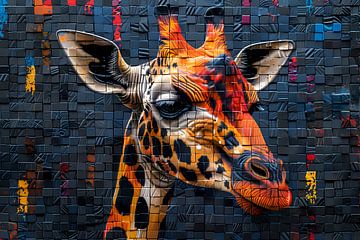 Giraffe Straatkunst Muurschildering van Art & Soul Creations