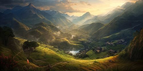 Diep Aziatisch Landschap