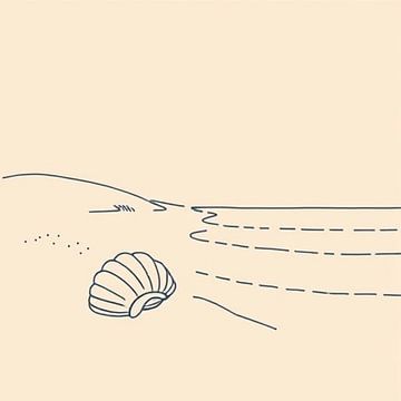 A shell in the sand located on the coast. by J.a Dijkstra