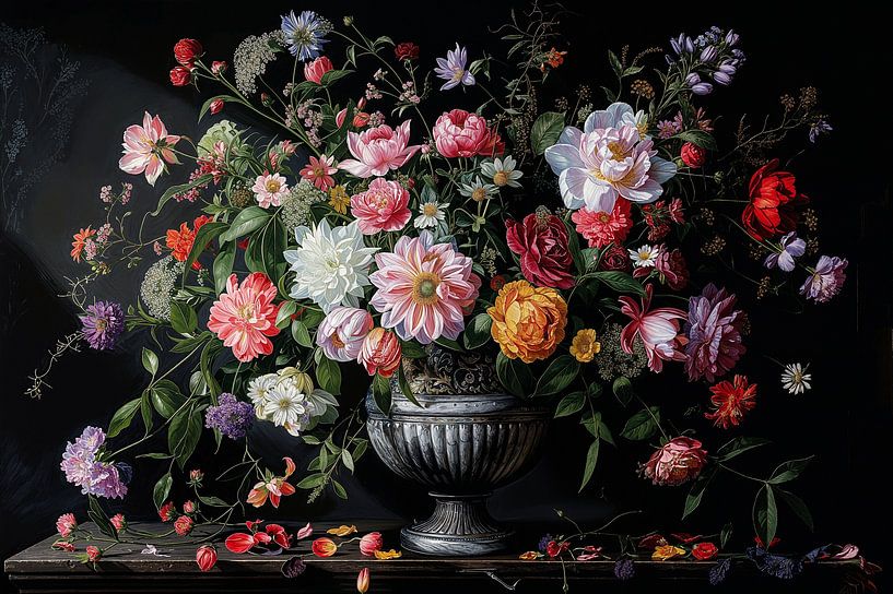 Still life of flowers in a vase by Thea