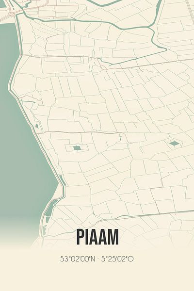 Vintage map of Piaam (Fryslan) by Prints of Place
