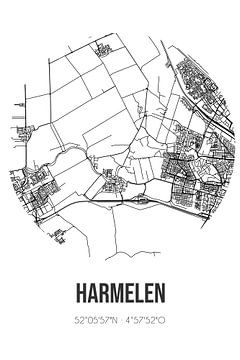 Harmelen (Utrecht) | Landkaart | Zwart-wit van MijnStadsPoster