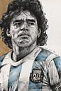 Peinture de Diego Maradona par Jos Hoppenbrouwers Aperçu