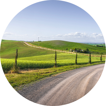 Route van de via Francigena in Crete Senesi. Toscane