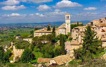 Zicht op Assisi, Italië