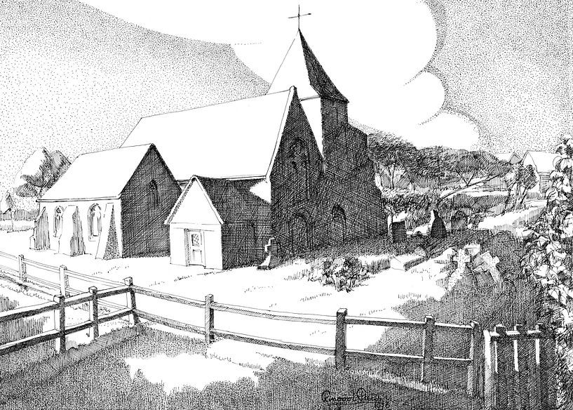 St Margaret's Church - Ditchling - East Sussex - Uk - Pentekening. van Galerie Ringoot