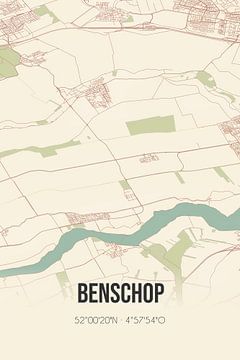 Vintage map of Benschop (Utrecht) by Rezona