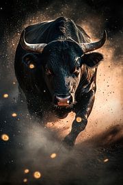 Büffel in voller Aktion – Dynamisch von Poster Art Shop