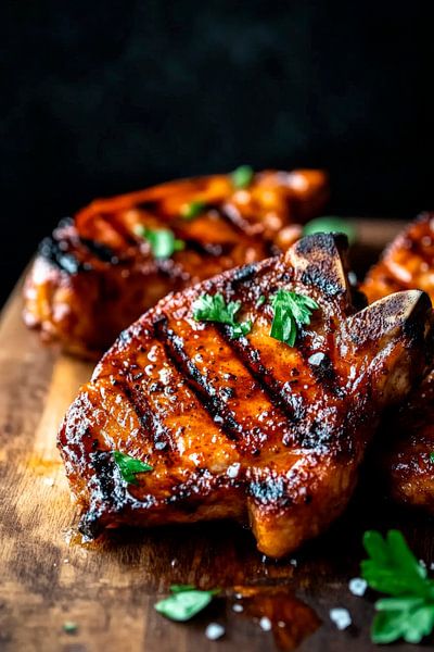 Saftige Grillsteaks mit Kräutern von Poster Art Shop