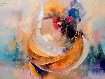 Abstract kleurrijk schilderij: Gold van Studio Pieternel