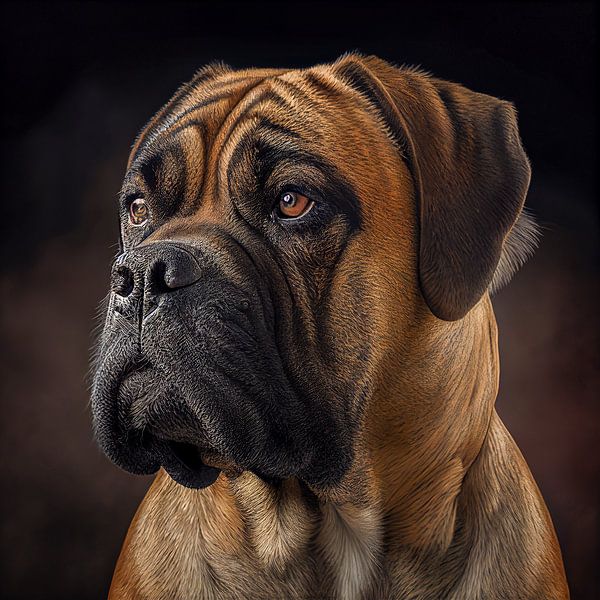 Porträt eines Bullmastiff Illustration von Animaflora PicsStock