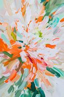 Abstract flower painting with vibrant colours