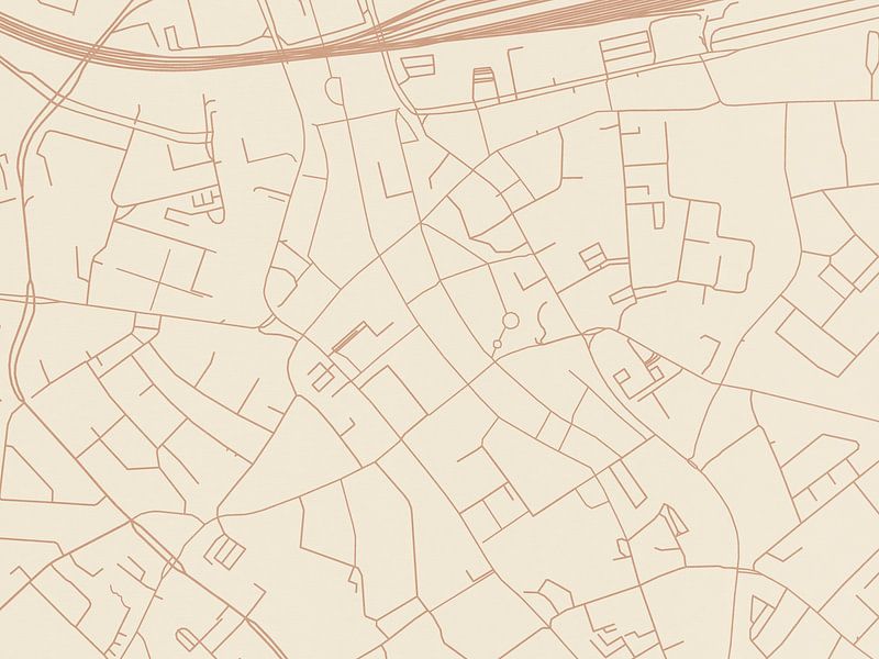 Terracotta style map of Eindhoven Centrum by De Kaartenwinkel