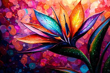 Tropische bloem met waterdruppels van Art & Soul Creations