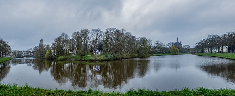 Panorama Stadsgezicht Zwolle in kleur van R Smallenbroek