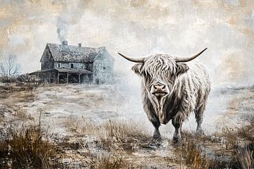 Schotse Hooglander bij boerderij van Art & Soul Creations