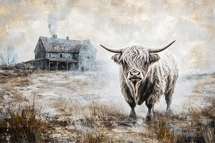 Scottish Highlander at farm by Art & Soul Creations