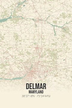 Alte Karte von Delmar (Maryland), USA. von Rezona