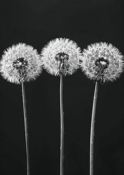 Pusteblumen schwarz und weiß 2 von Sander Hupkes