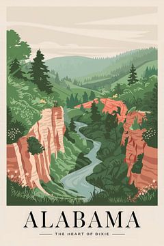 Alabama Vintage Reisposter van Poster Art Shop