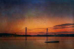 Sonnenuntergang an der Uddevalla Brücke